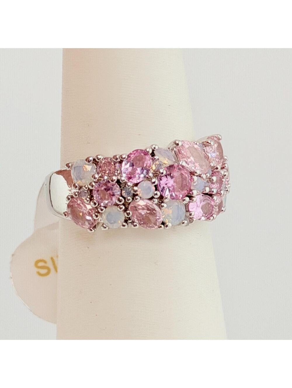 Bomb Party Sz 7 "She's A Stunner" Pink Corundum, Moonstone, Pink Quartz RBP7589 - Picture 5 of 8